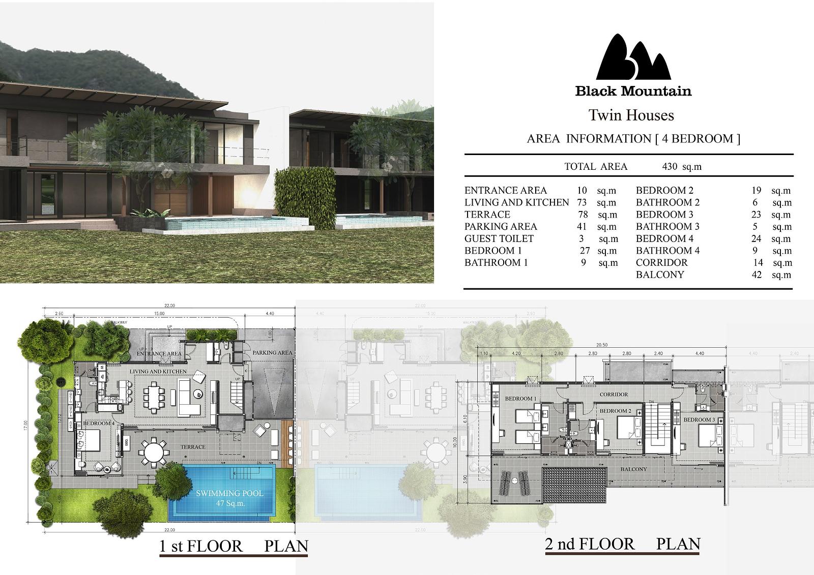 Black Mountain Twinhouse, 4-Bed Pool Home on the West Course 1st — floor plan 1