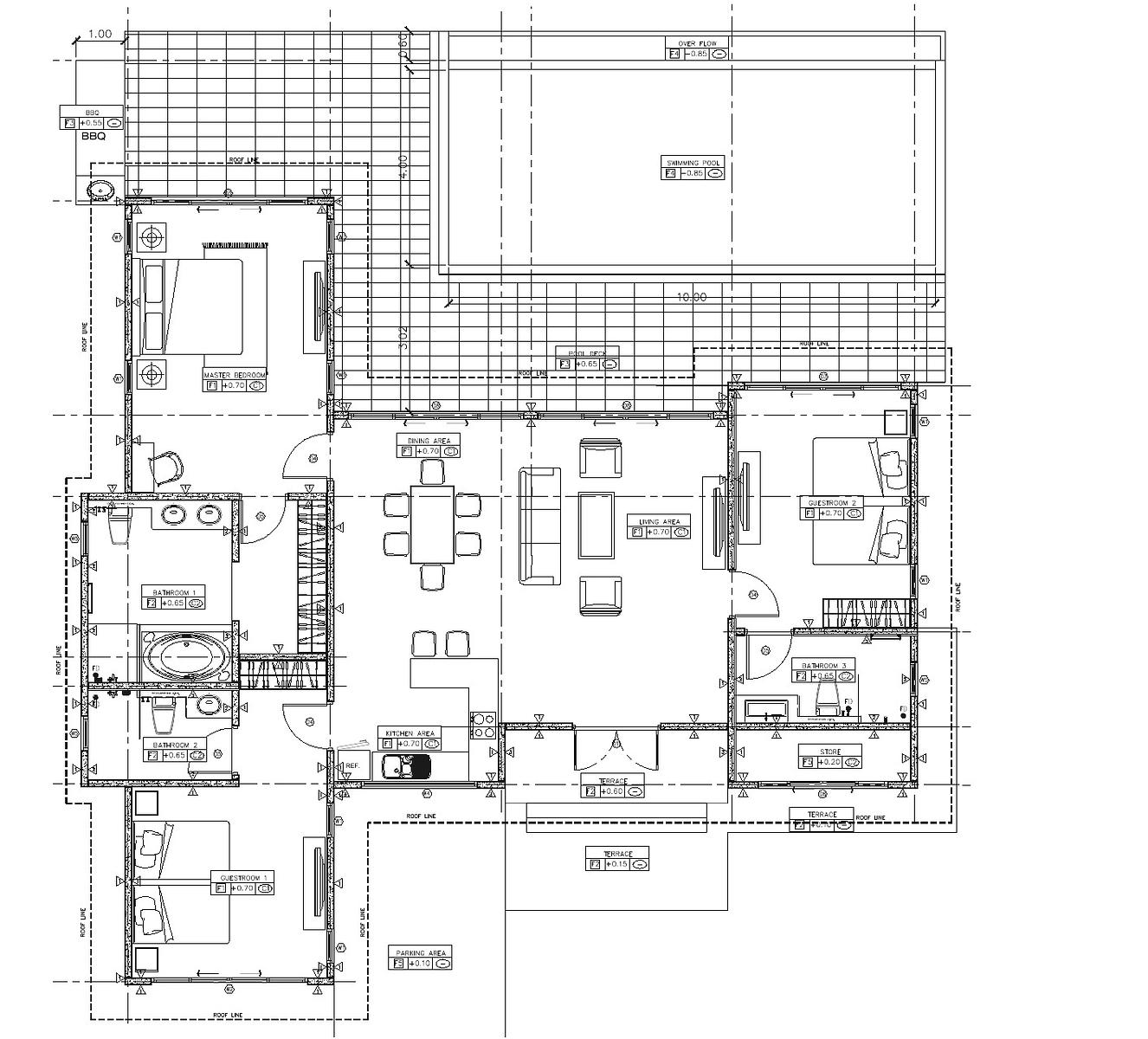 West Course Villa W8, 3-Bed Pool Villa on the 1st Green — floor plan 1