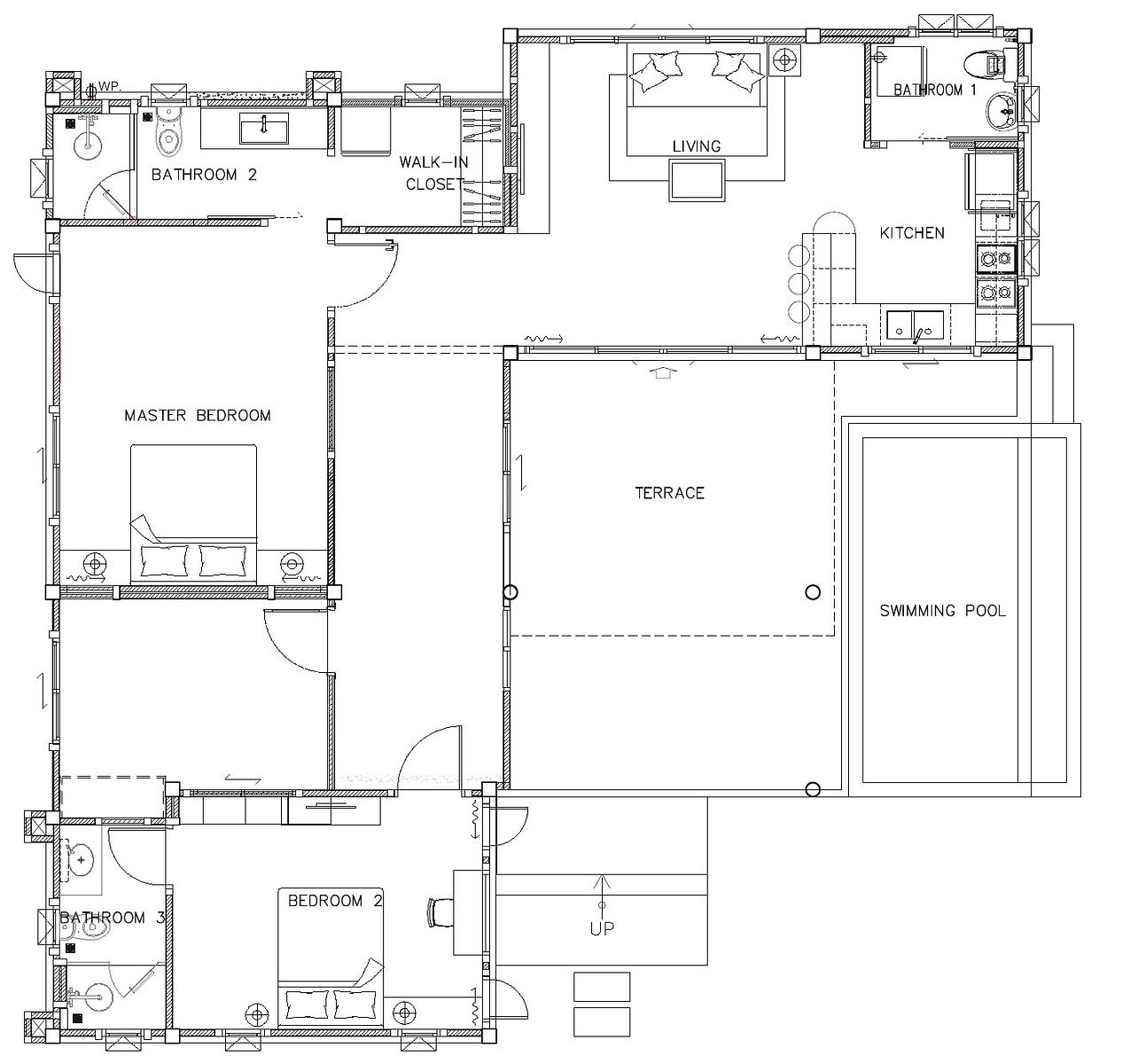 Resort Villa #58, 2-Bed Pool Villa at Black Mountain — floor plan 1